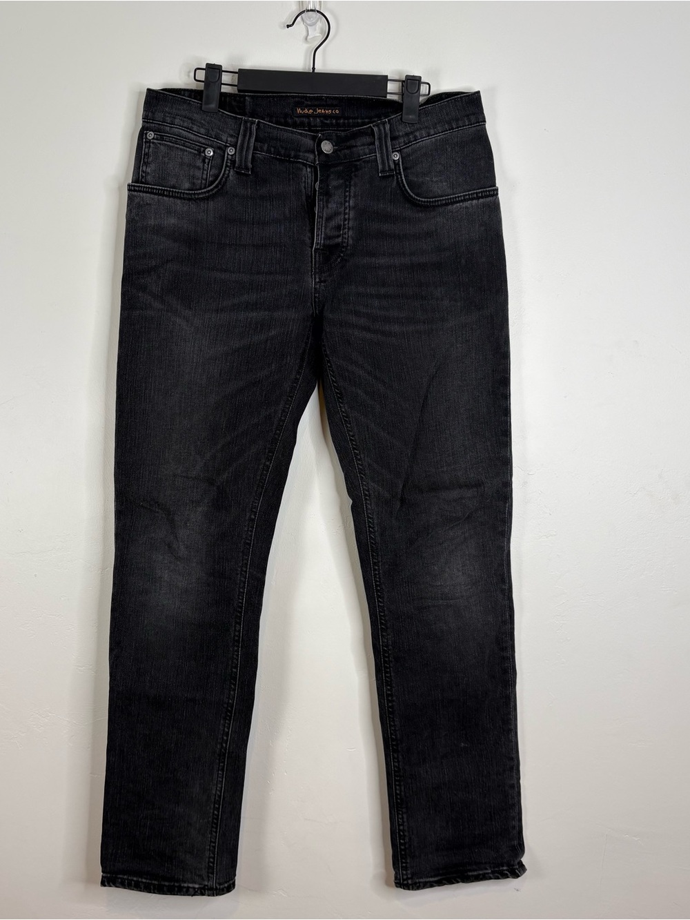 Nudie Organic Cotton Jeans 32 x 30 Grim Tim Black Haze NJ1001913 straight leg